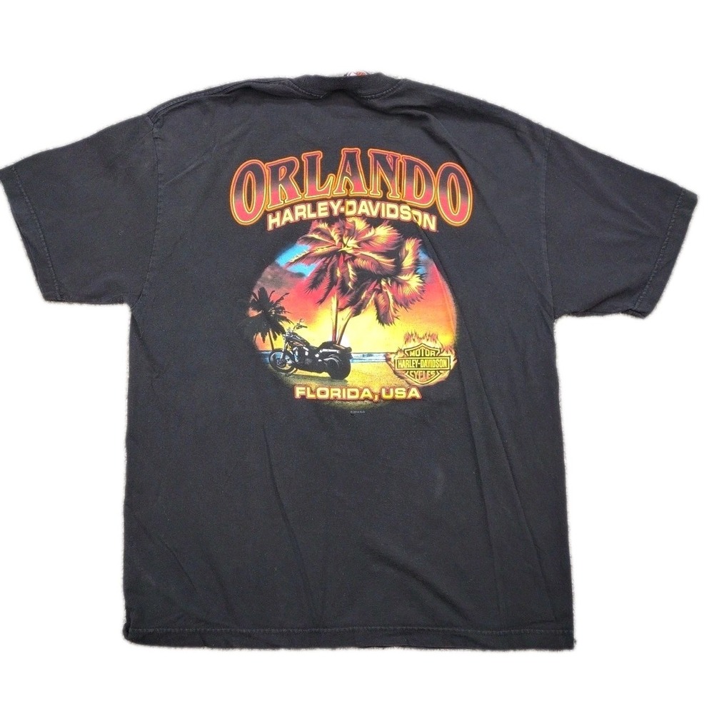 Harley Davidson ORLANDO Florida USA Men's T Shirt Size XL Vivid Graphics Mexico